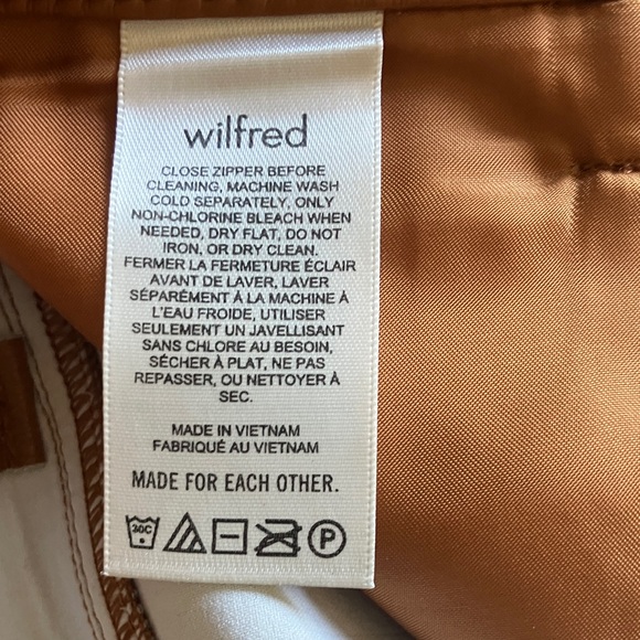 Aritzia Wilfred Tan Vegan Leather Pants, Women’s Size 8 NWOT - Picture 7 of 8